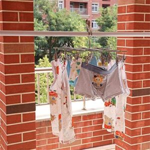 N/A 35 Clips Foldable Clothes Rack Stainless Steel Underwear Socks Flat Design Anti-Rust Strong Clips