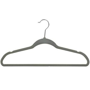 home basics flocked suit hanger (25 pack), grey