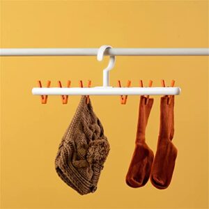 N/A Clothespin Socks Underwear Windproof Multifunctional Clip Storage Hanger Decoration Home Wardrobe Storage Travel Hanger ( Color : Orange , Size