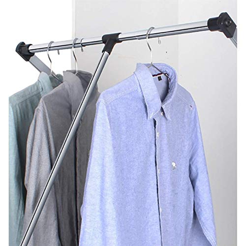 Drop-Down Wardrobe Lifting Rails, Adjustable Wardrobe Clothes Rail, Black Nickel-Plated Width Adjustable, Saving Space, Bearing 30KG (Size : 660-890mm)