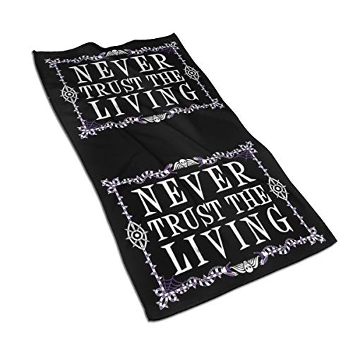 antcreptson Never Trust The Living Beetlejuice Ultra Soft Hand Towel Quick Dry Towel Highly Absorbent 30x16 Inch Face Wash Cloth Towel for Bathroom Gym Yoga