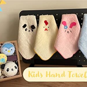 3D Colorful Towel 100% Cotton Cute Kids Washcloth Gift Set for Kids 8.7 x 9.5 inch (Chicken, Rabbit, Penguin, Panda)