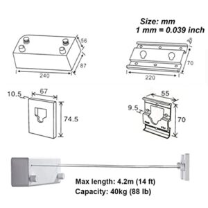 N/A Clothes Line Dryer Retractable Bathroom Accessories White Clothesline Rack Laundry Dryer Double Layer Stretch Tools