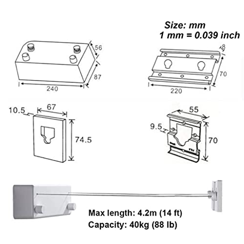 N/A Clothes Line Dryer Retractable Bathroom Accessories White Clothesline Rack Laundry Dryer Double Layer Stretch Tools