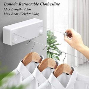 N/A Clothes Line Dryer Retractable Bathroom Accessories White Clothesline Rack Laundry Dryer Double Layer Stretch Tools