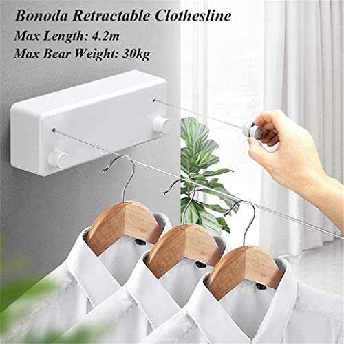 N/A Clothes Line Dryer Retractable Bathroom Accessories White Clothesline Rack Laundry Dryer Double Layer Stretch Tools