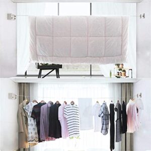 N/A Clothes Line Dryer Retractable Bathroom Accessories White Clothesline Rack Laundry Dryer Double Layer Stretch Tools