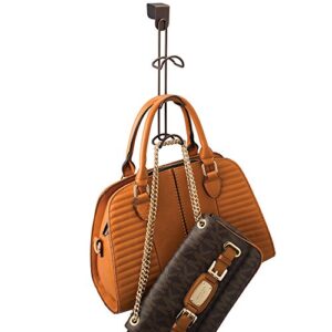 InterDesign Classico Over-the-Door Closet Organizer for Handbags, Backpacks, Totes - Bronze