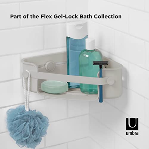 Umbra Flex with Patented Gel-Lock Technology Suction Cup, Corner Bin, Grey