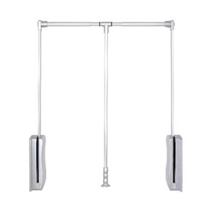 drop-down wardrobe hanging slide rail, silver adjustable large telescopic wardrobe hanger, saving space, four, soft reset, load 30kg (size : 450-600mm)
