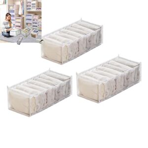 3pcs-7grids wardrobe clothes organizer and storage grids for jeans drawers pants and leggings (white,3pcs 7grids - leggings)