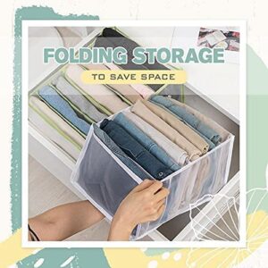 3PCS-7Grids Wardrobe Clothes Organizer and Storage Grids For Jeans Drawers Pants and Leggings (White,3PCS 7Grids - Leggings)