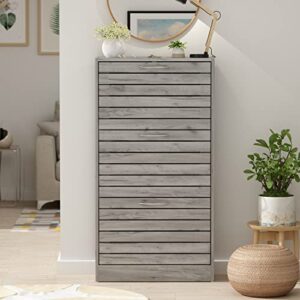 overstock shoe cabinet with flip drawer for entryway rack storage organizer grey