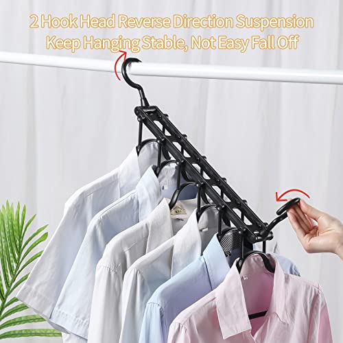 MOONIGHT TIME Coat Hangers Space Saving Clothes Hangers Heavy Duty,Closet Organizers Storage Hangers for Suit, Overcoat, Down Jacket, Pants, Shirt, Skirt, Shorts, Dress and Jeans, Black