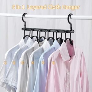 MOONIGHT TIME Coat Hangers Space Saving Clothes Hangers Heavy Duty,Closet Organizers Storage Hangers for Suit, Overcoat, Down Jacket, Pants, Shirt, Skirt, Shorts, Dress and Jeans, Black