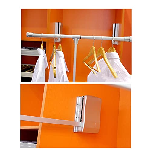 Drop-Down Wardrobe Hanging Rail, Aluminum Closet Storage Rack Drying Rack, Adjustable Closet Rod Wardrobe Lifter Storage Rack, Adjustable 510-1210mm, Load 30KG (Size : 510-660mm)