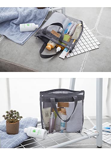 XZJMY 3 Pieces Mesh Shower Caddy Tote Bag,Portable Shower Tote,Mesh Shower Caddy Basket,10.6x11.8'' Quick Dry Shower Bag for Dorm College Gym Camping Bathroom