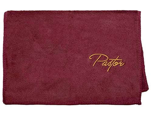 Swanson Christian Pastor Towel Pastor Burgundy with Gold