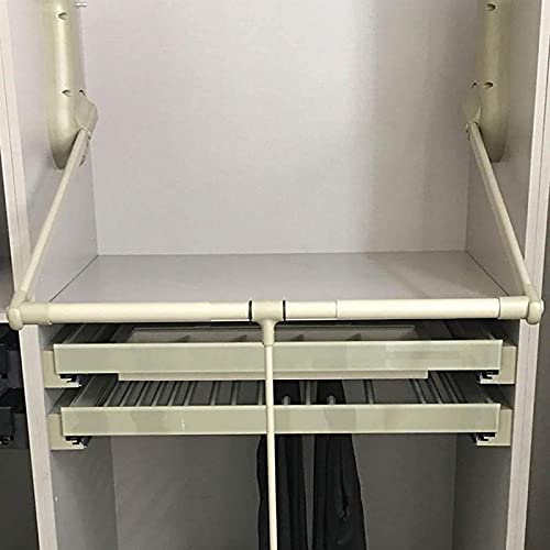 Pull-Down Wardrobe Hanger, Adjustable Closet Rod Wardrobe Lifter Storage Rack, Large Telescopic Hanger, Save Space, Can Bear 30KG (Size : 850-1150mm)