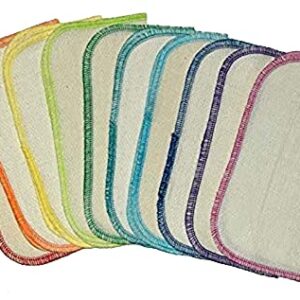 1 Ply Organic Birdseye Washable Baby Wipes 8x8 Inches Set of 20 Rainbow Assortment