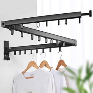 n/a folding clothes hanger wall mount retractable cloth drying rack indoor & outdoor space saving aluminumfolding clothes