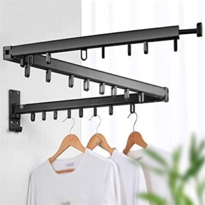 N/A Folding Clothes Hanger Wall Mount Retractable Cloth Drying Rack Indoor & Outdoor Space Saving AluminumFolding Clothes