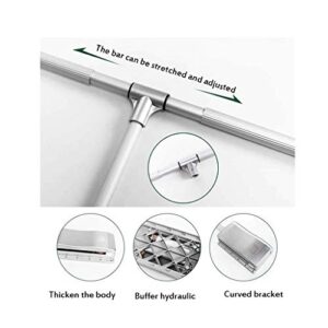 Wardrobe Lifter, Pull-Down Adjustable Width Hanger for Home Closet, Save Space, Light Storage System with Aluminum Pole, Silver, Load 30KG (Size : 450-600mm)