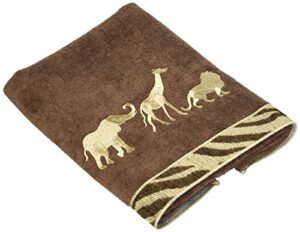 avanti linens - hand towel, soft & absorbent cotton towel (animal parade collection, mocha)