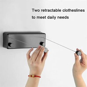 N/A Retractable Clothesline Laundry Line with Adjustable Stainless Steel Double Rope,Wall Mounted Space-Saver Drying Line ( Color : .b , Size : 1 )