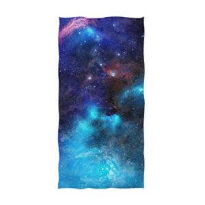 naanle 3d magical out space nebula printed soft highly absorbent large decorative hand towels multipurpose for bathroom, hotel, gym and spa (16 x 30 inches)