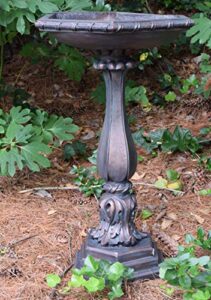hickory manor house outdoor acanthus leaf bird bath/antique copper