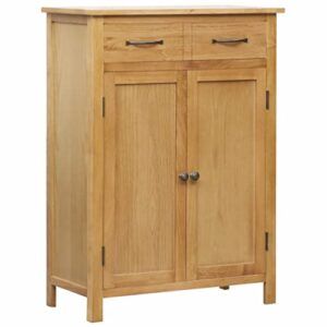 vvlxric wood storage cabinet sideboard multi-function shoes case with 2 drawers and 4 open shelves, floor storage container for hallway dining room kitchen or bedroom 29.9"x14.6"x41.3" solid oak wood