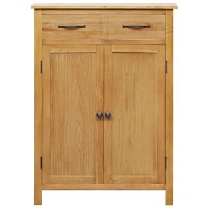 VVLXRIC Wood Storage Cabinet Sideboard Multi-Function Shoes Case with 2 Drawers and 4 Open Shelves, Floor Storage Container for Hallway Dining Room Kitchen or Bedroom 29.9"x14.6"x41.3" Solid Oak Wood