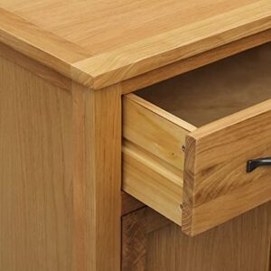 VVLXRIC Wood Storage Cabinet Sideboard Multi-Function Shoes Case with 2 Drawers and 4 Open Shelves, Floor Storage Container for Hallway Dining Room Kitchen or Bedroom 29.9"x14.6"x41.3" Solid Oak Wood