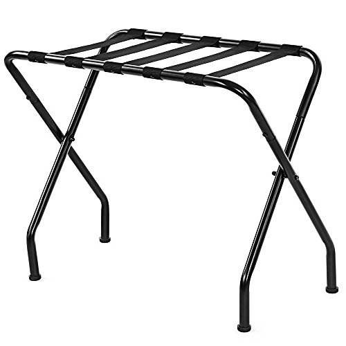 SSLine Portable Folding Travel Luggage Rack Collapsible Metal Suitcase Stand Rack Compact Closet Luggage Baggage Shelf Organizer for Guest Room Home Hotel