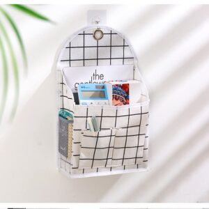 ZRSYH Wall Hanging Storage Bag Large Capacity Home Organizer Small Cloth Bag Behind The Door Hanging Shoe Rack Organizer Office Supplies,White Grid