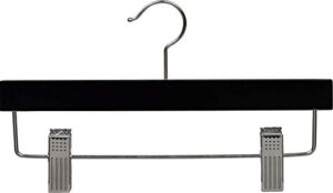 kids black finish bottom hanger with clips in 11" length x 5/8" thick with chrome hardware, box of 25