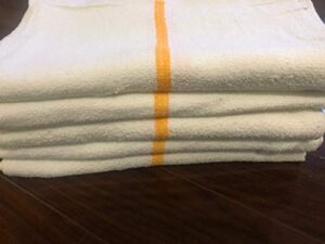 60 gold/orange stripe bar mops restaurant kitchen commercial towels 30oz by omni linens
