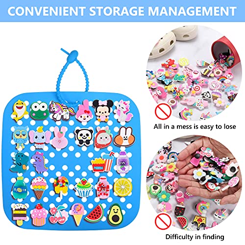 Yatihugy Shoe Decoration Charms Organizer,Wall Hanging Charms Bag,Portable Storage Case for Women,Silicone Enamel Pin Display Stand (The Storage Box Not Contain Any Shoe Charms)