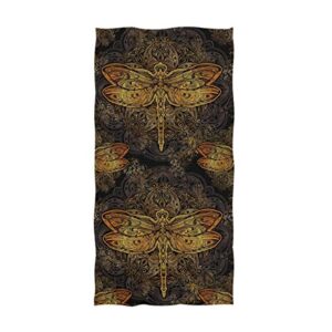 naanle stylized dragonfly mandala pattern soft highly absorbent large decorative guest hand towels multipurpose for bathroom, hotel, gym and spa (16 x 30 inches)