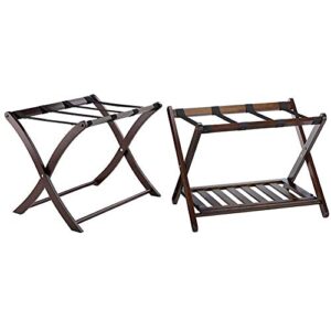 winsome scarlett cappuccino luggage rack & remy shelf luggage rack, cappuccino