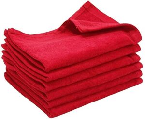 georgiabags set of 3 terry velour fingertip hand towels, 100% cotton, 11"x18", hemmed ends, sport towel terry, (red)