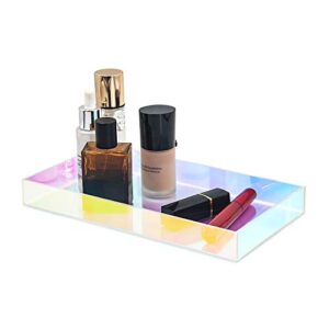 floatant acrylic vanity drawer organizer colorful makeup tray organizer holder for any cosmetics,small things storage makeup tray solution for vanity countertop bathroom drawers,desk drawers,bedroom