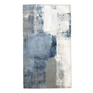 supluchom hand towel blue gray modern art abstract for bathroom kitchen microfiber fingertip bath towels 16 x 27.5 inch soft decorative home hotel gym laundry room