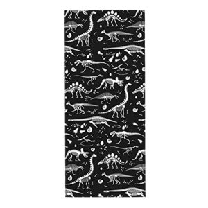 black and white dinosaur skeletons absorbent fingertip towels, hand towel, dish towel for bathroom all season 12 x 27.5 inch