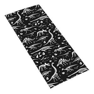 Black and White Dinosaur Skeletons Absorbent Fingertip Towels, Hand Towel, Dish Towel for Bathroom All Season 12 x 27.5 inch