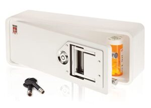 medicine rx safe medicine safe-barrel key lockbox, white