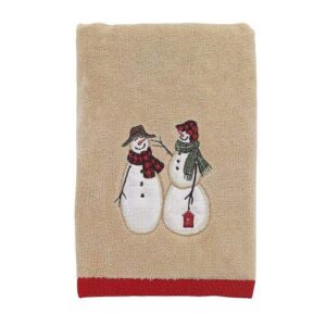 avanti linens - hand towel, soft & absorbent cotton towel (snowmen gathering collection)