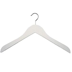 nahanco 200714whu wooden shirt hangers, home use, executive series", 17", white finish (pack of 25)