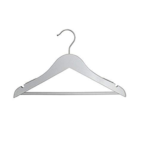 NAHANCO 20114WBHU Wooden Suit Hangers - Flat - 14" Low Gloss White - Home Use (Pack of 25)